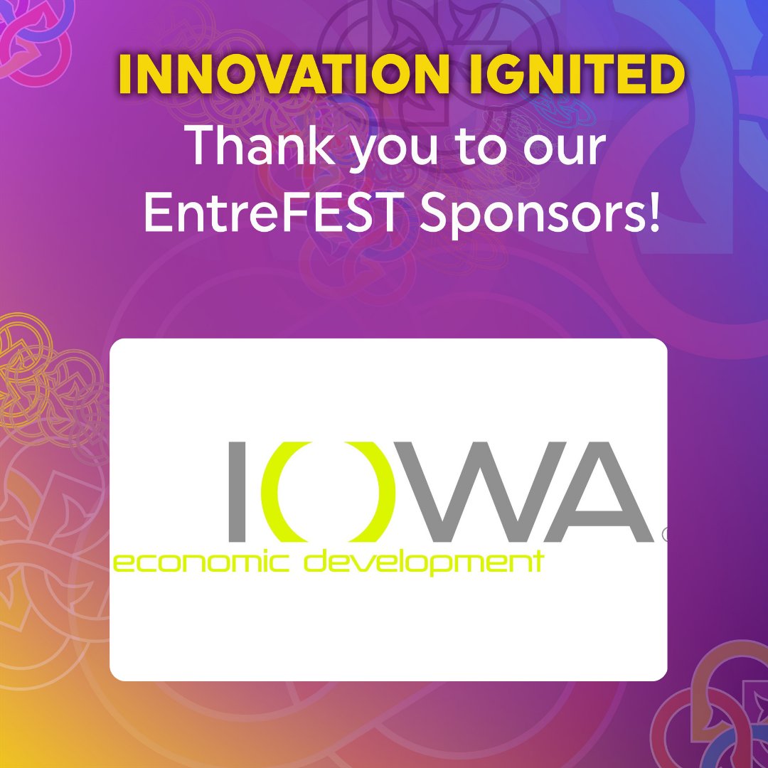 EntreFEST's tweet photo. Excited to have IOWA Economic Development as a sponsor for #EntreFEST 2024! ๐ Thank you for your commitment to fostering economic growth and innovation in Iowa. Together, we're shaping a brighter future for entrepreneurs and communities statewide! https://t.co/F984J8Vf1u