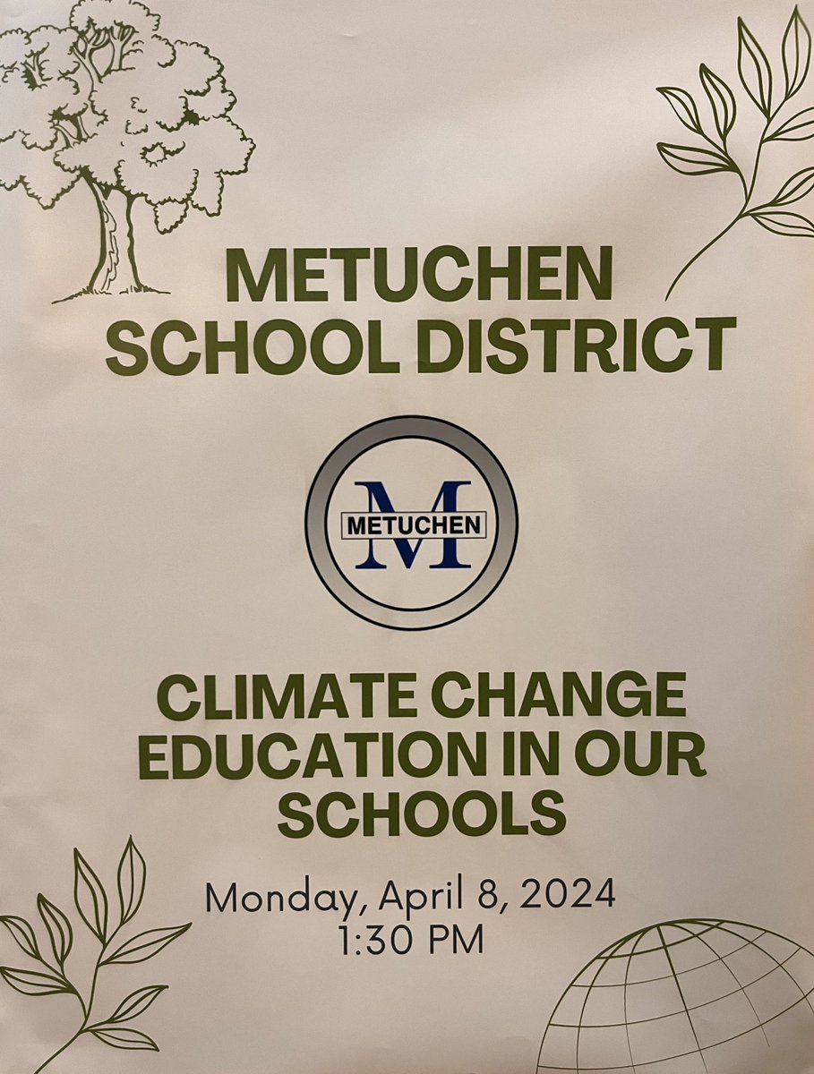 klemerich's tweet photo. This past Monday, Metuchen School District welcomed the NJDOE’s Climate Change Division and many distinguished guests to showcase the district’s efforts around #ClimateEd &amp; the incredible work of our teachers and students as we kick off #ActionforEarthNJ month! @MHSPorowski https://t.co/c2VYNcQIm8