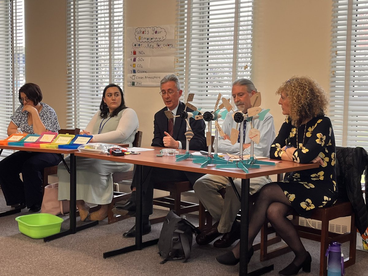 klemerich's tweet photo. This past Monday, Metuchen School District welcomed the NJDOE’s Climate Change Division and many distinguished guests to showcase the district’s efforts around #ClimateEd &amp; the incredible work of our teachers and students as we kick off #ActionforEarthNJ month! @MHSPorowski https://t.co/c2VYNcQIm8