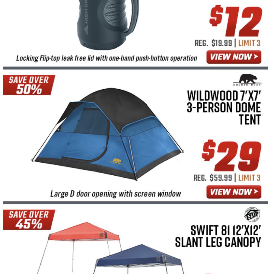 Big 5 has a cheap tent today (Sunday only)