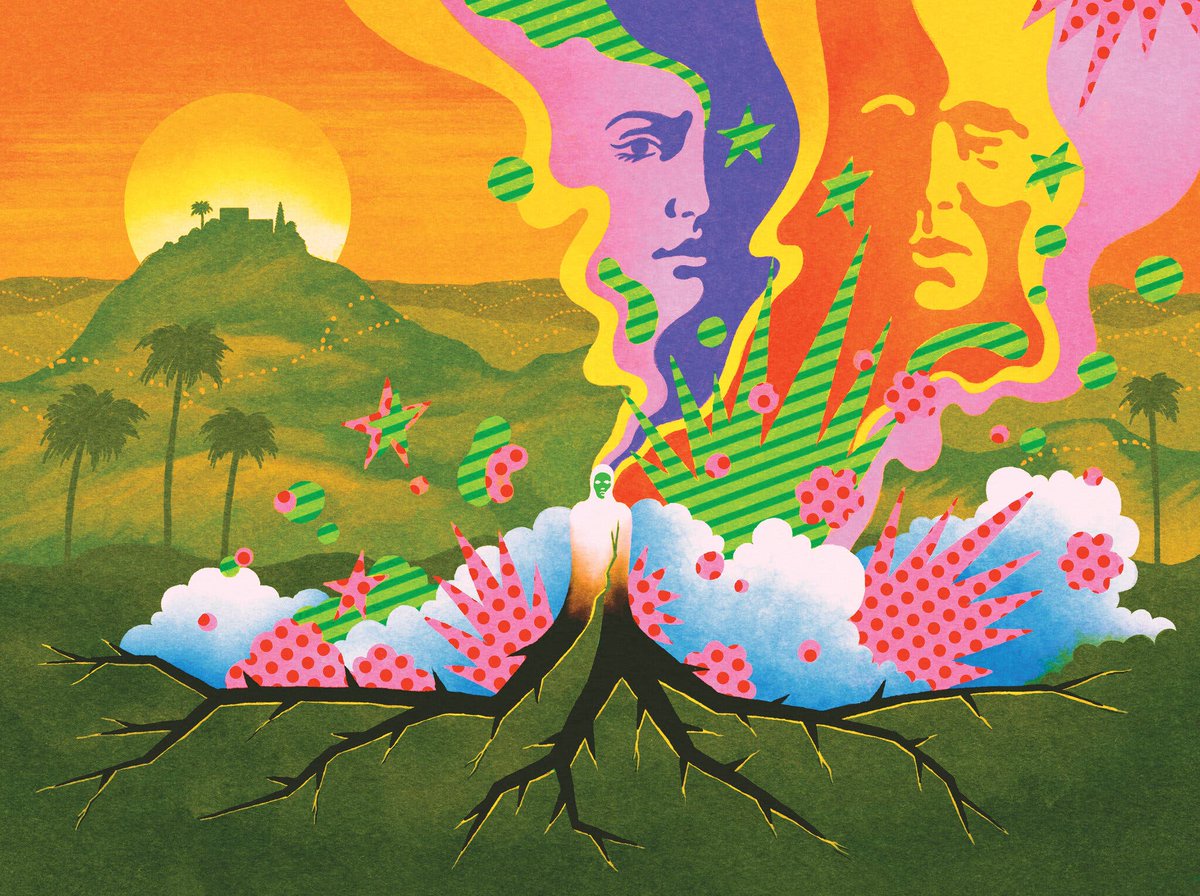 Illustration for the New York Times Book Review, 'A Modern California Dream, Still Haunted by Hippie Darkness'