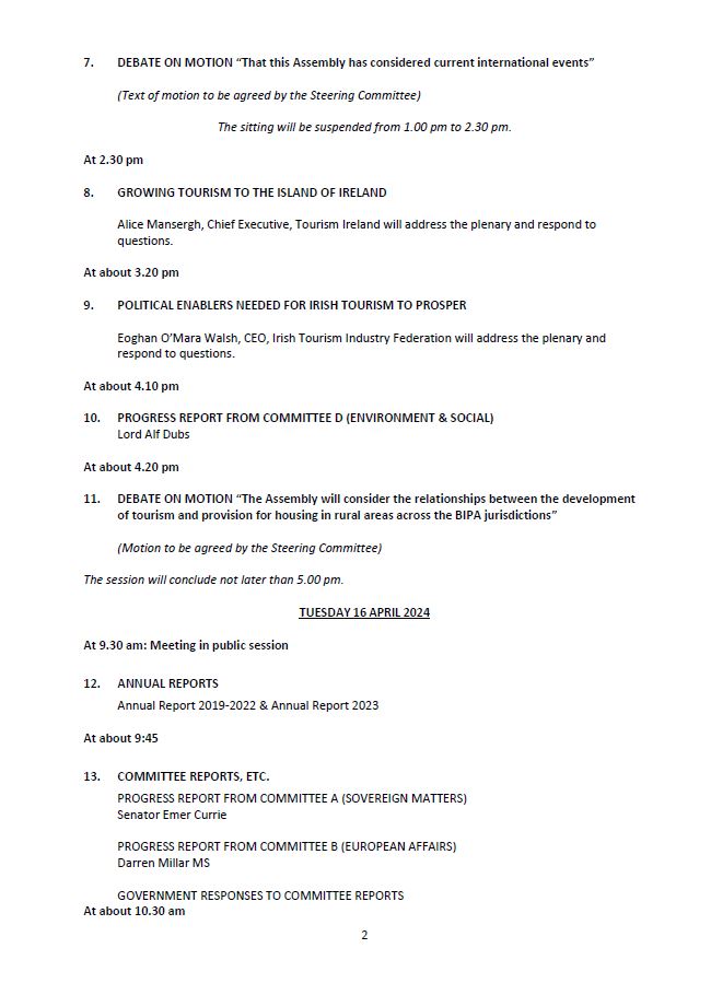BritishIrishPA's tweet image. Here&apos;s the line-up for our 66th plenary kicking off in Wicklow on Monday morning.

👇👇👇
britishirish.org/assets/Busines…

#BIPA🇬🇧🤝🇮🇪