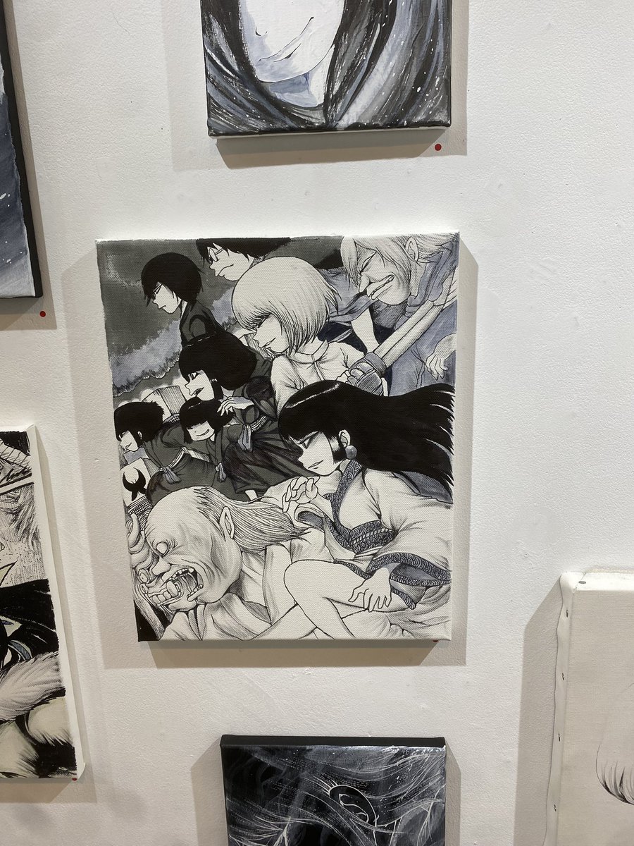 昨日の夕方に押切蓮介先生の個展にお邪魔しました!最終日の時間ギリギリで滑り込み。行けて本当に良かったです!
押切先生も在廊されていて、温かくご対応頂きました。作品群とでろでろの生原稿から湧き立つエネルギーに大いに刺激を頂いて大満足で再び仕事場へ。
押切先生ありがとうございました! 
