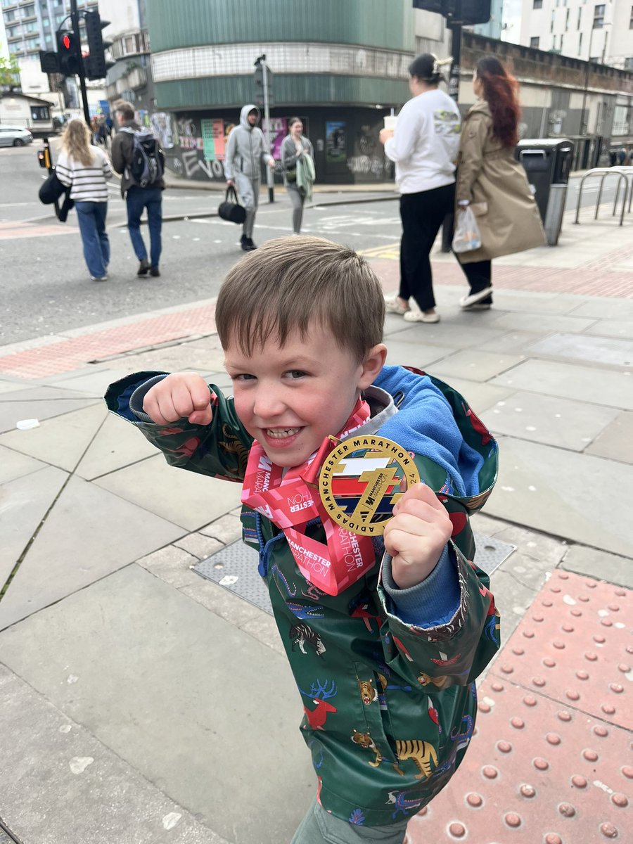 Crazy idea to do the Manchester Marathon today after last nights promotion party <a href="/Wrexham_AFC/">Wrexham AFC</a> .  It kicked in at 24k but a respectable 4hr 38mins ❤️❤️#neveragain #promotion