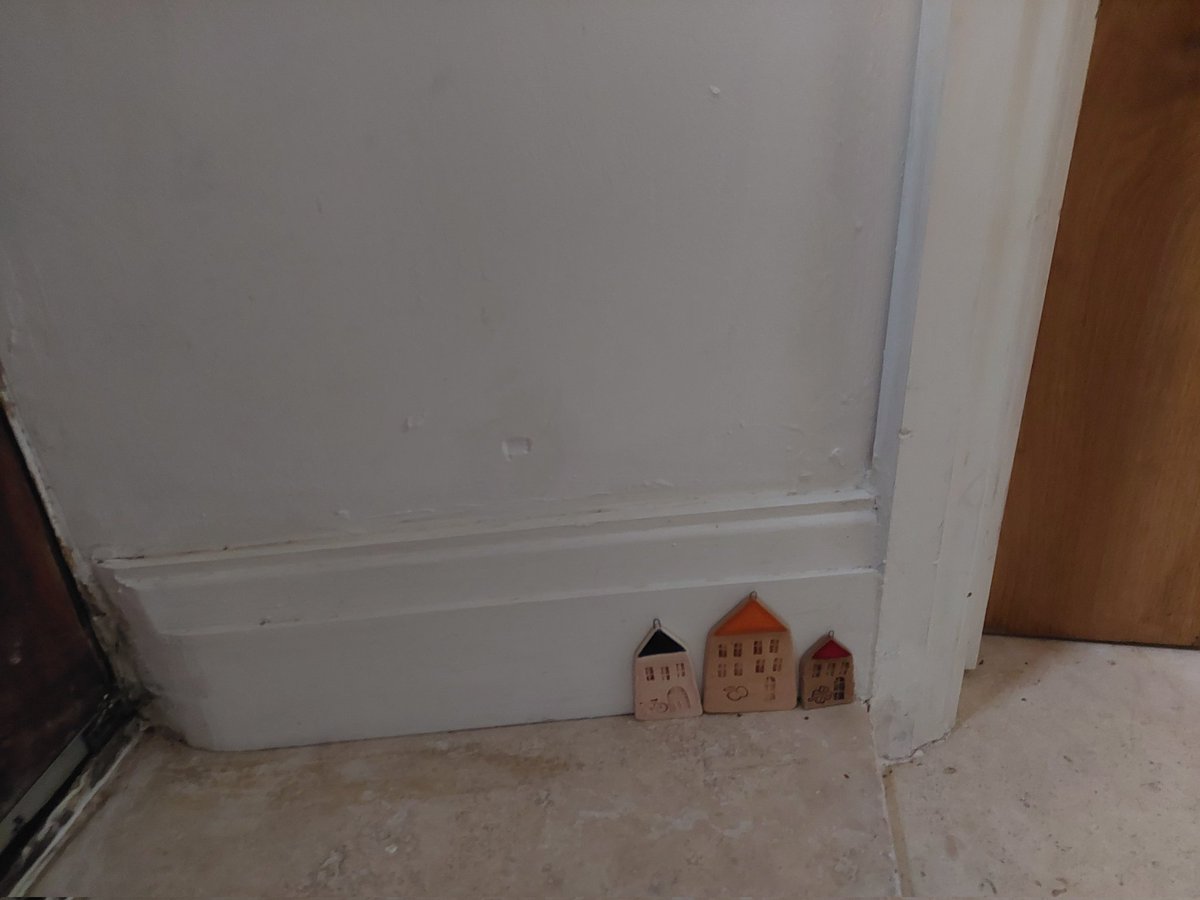 Brought these pottery houses back as a memento from the old town in Bratislava. They look cute in the hallway.