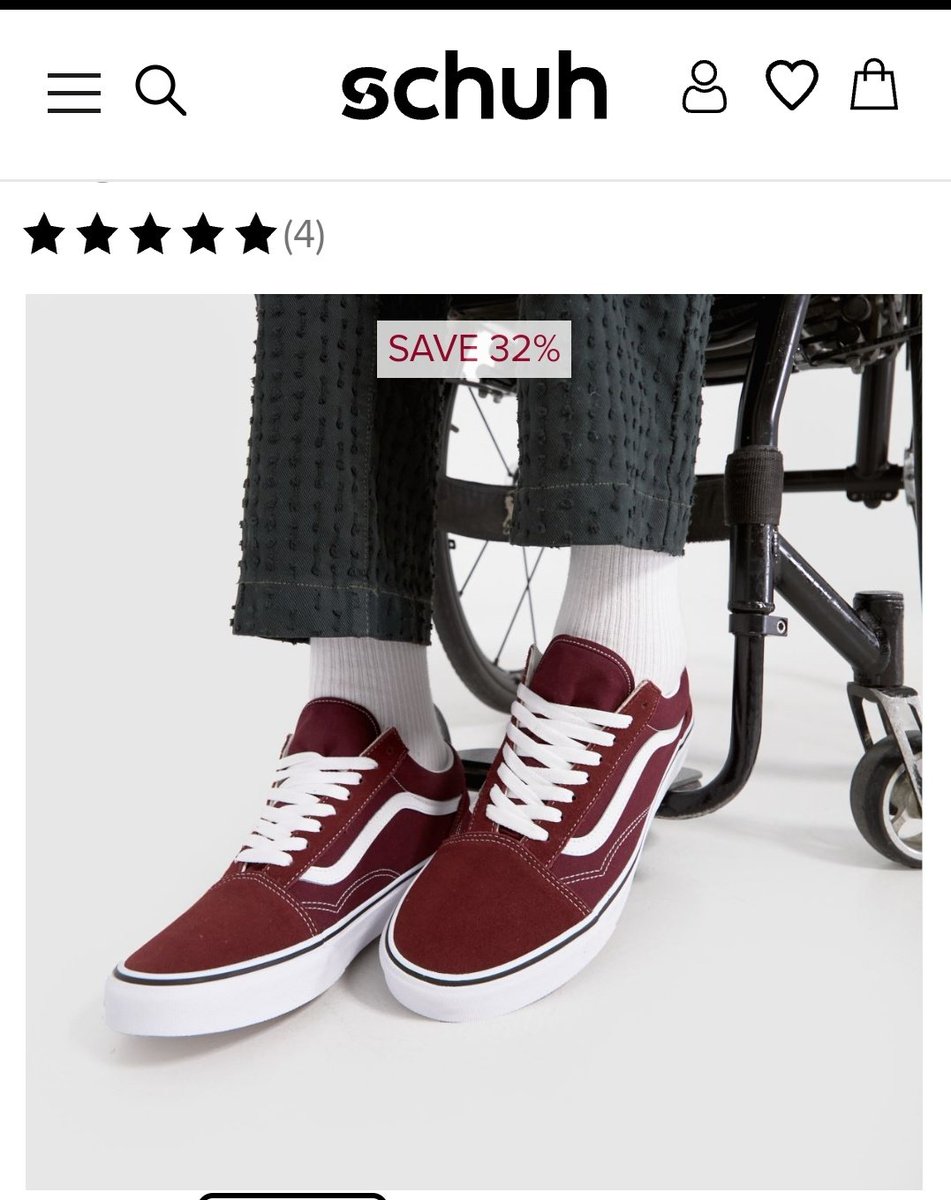 Was debating whether or not to buy my husband a pair of Vans for his birthday... So I clicked on @schuh website & their picture persuaded me straight away. Sold. Representation Matters. #WheelchairUser