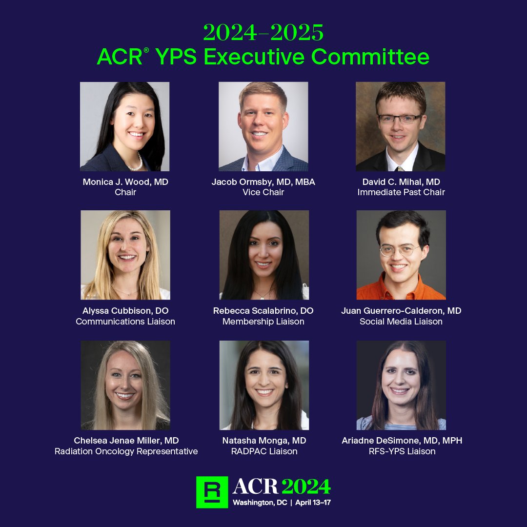 ACR YPS (@acryps) on Twitter photo (1/2) Now introducing the 2024-2025 YPS Executive Committee. 👏👏 #ACR2024 #ACRYPS <a href="/RadiologyACR/">American College of Radiology</a> (1/2) Now introducing the 2024-2025 YPS Executive Committee. 👏👏 #ACR2024 #ACRYPS <a href="/RadiologyACR/">American College of Radiology</a>