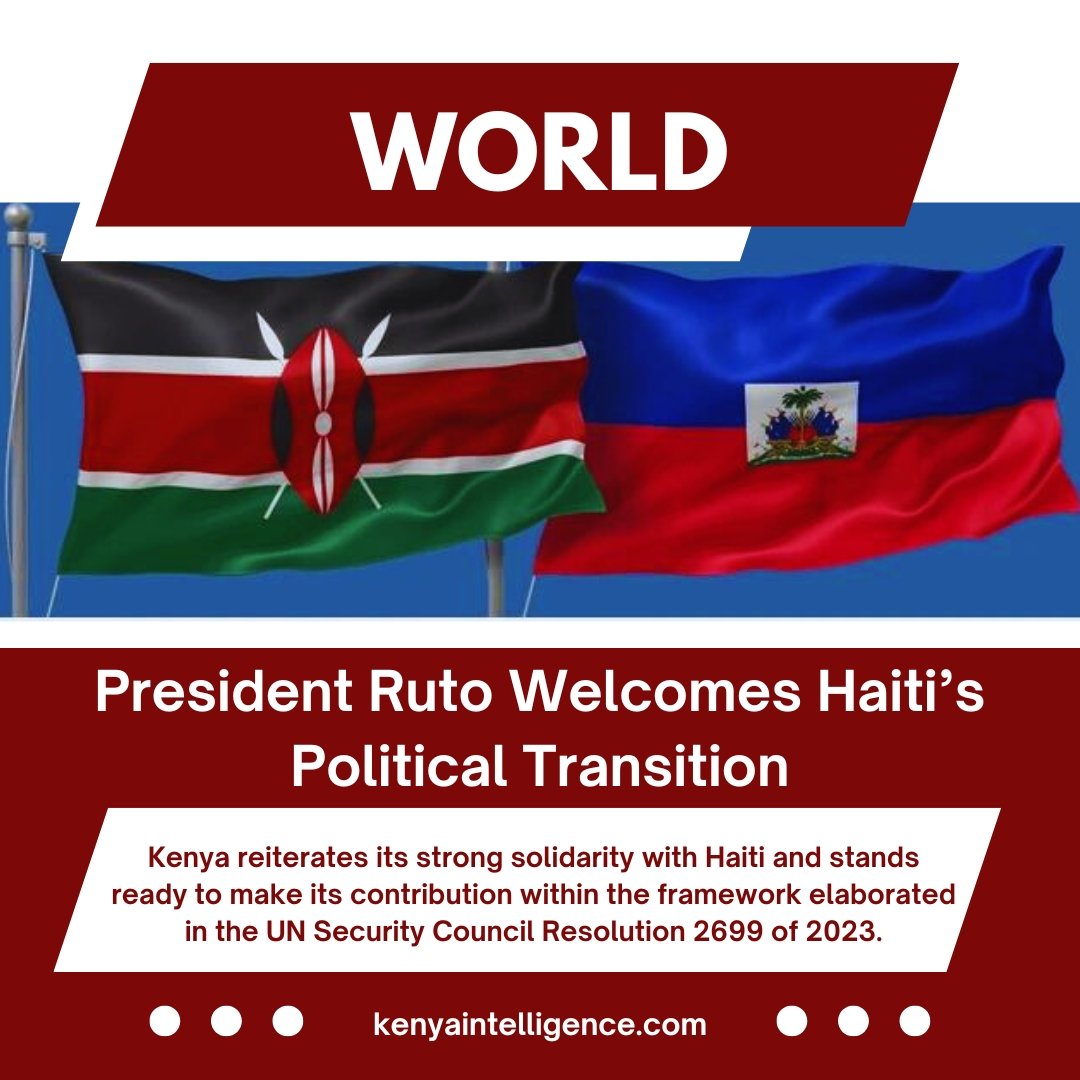 Kenya reiterates its strong solidarity with Haiti and stands ready to make its contribution within the framework elaborated in the UN security council resolutions.
#RutoEmpowers