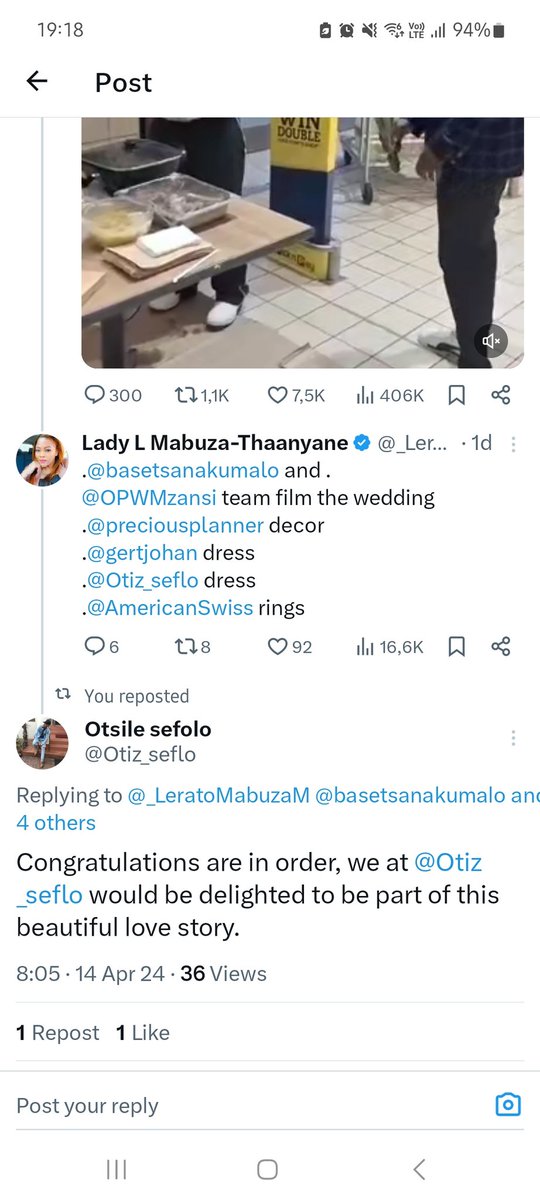 @SilasNchabeleng @basetsanakumalo @OPWMzansi @preciousplanner @gertjohan @Otiz_seflo @AmericanSwiss @SuitUpLife .@Otiz_seflo will be making the Wedding dress