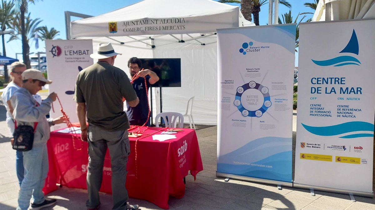 conselleriaEOE's tweet image. ⛵️ Els centres #Embat i #Centredelamar del @soib participen amb un estand informatiu dedicat a la formació del sector nàutic en la #XVIIIFiraNauticaiMostraGastronomicadelaSipia al Port d’#Alcúdia

📚🛟 Apropam i potenciam la formació professional especialitzada als ciutadans