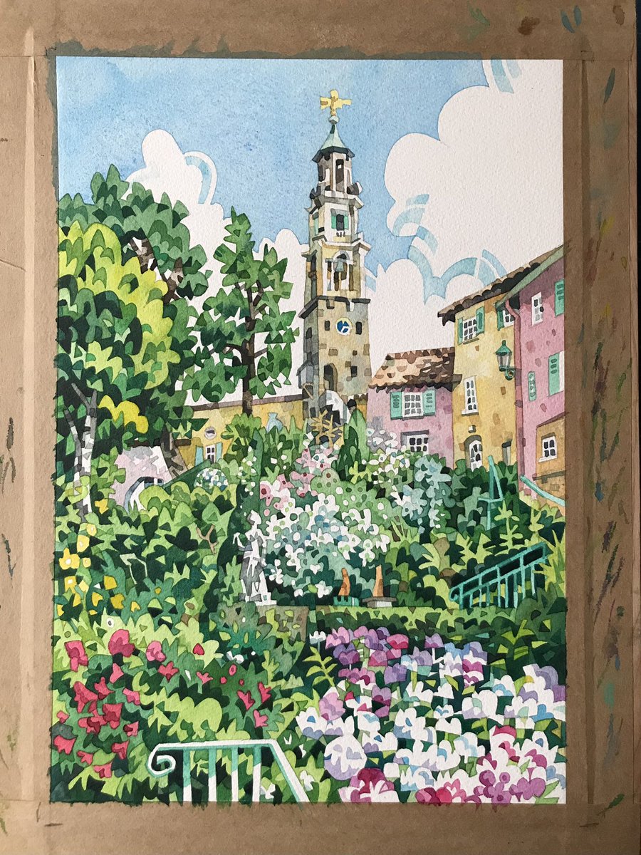 A new painting of Portmeirion finished today. Watercolour.