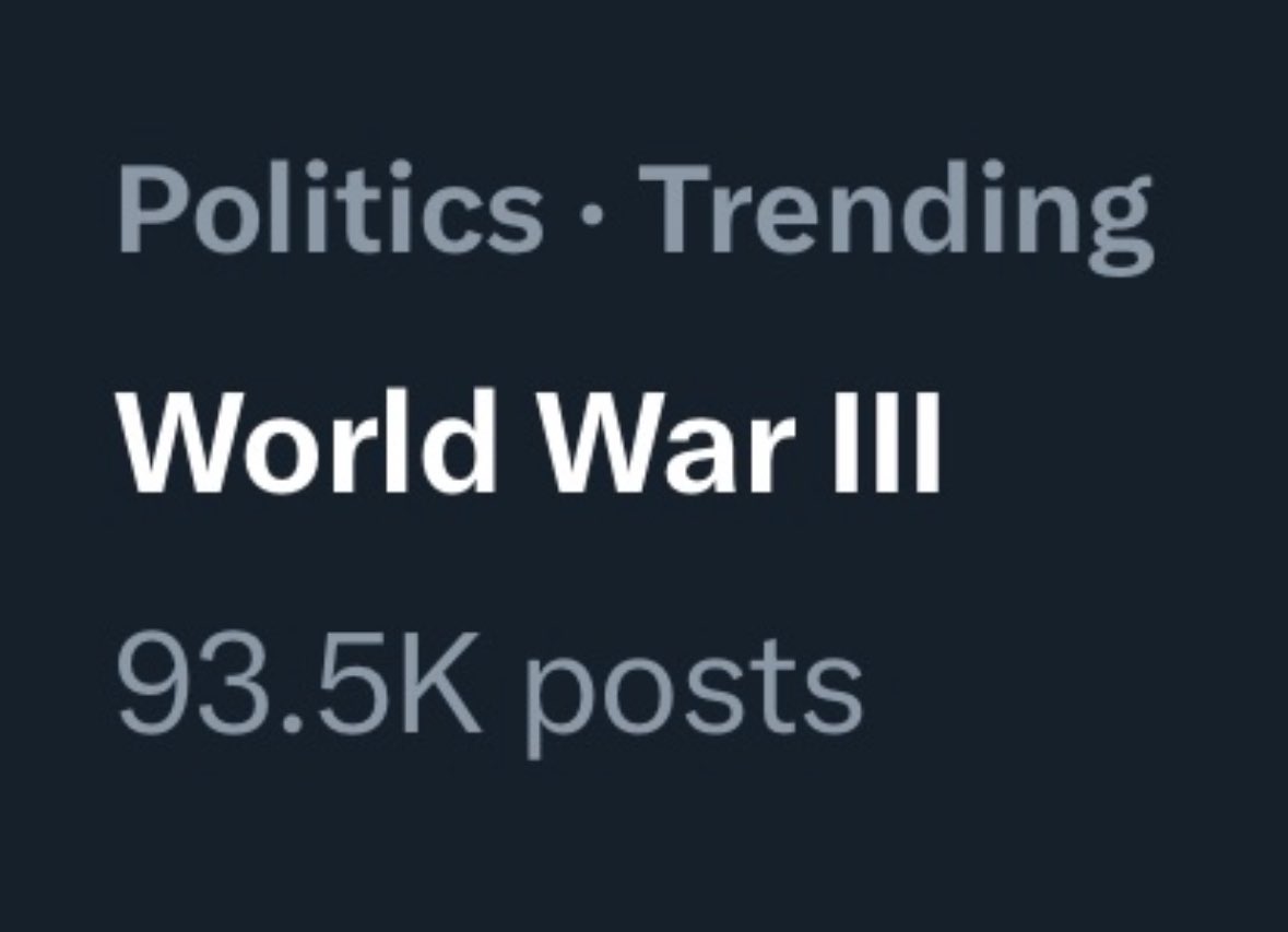 To all of you clickbait, wannabe cool kid, grifting, clout chasing, cucks that were too cowardly and afraid to speak out against Israel for the last 6 months.... You see where we are now? We tried to warn you. Now all of a sudden...you are a geopolitical expert. GTFO.