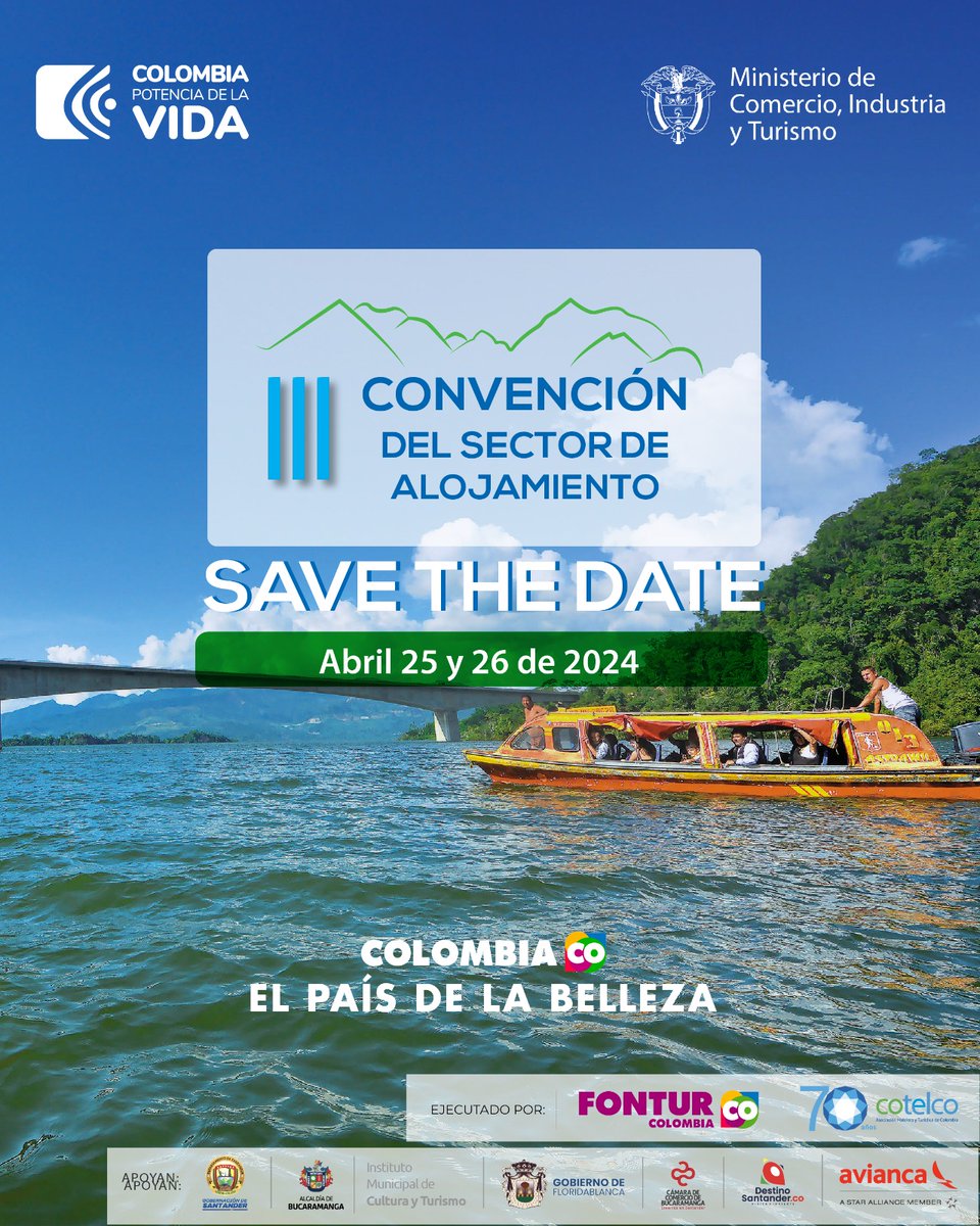 Cotelcolombia's tweet photo. #Bucaramanga es la sede de la III Convención del Sector de Alojamiento.
Compartiremos experiencias que nos permiten impulsar el crecimiento del sector como eje del desarrollo de Colombia 🇨🇴 #TransformandoDestinos #RenovandoExperiencias
Regístrate en: https://t.co/6D4aL8Lb5R https://t.co/ryPyxa8fGg