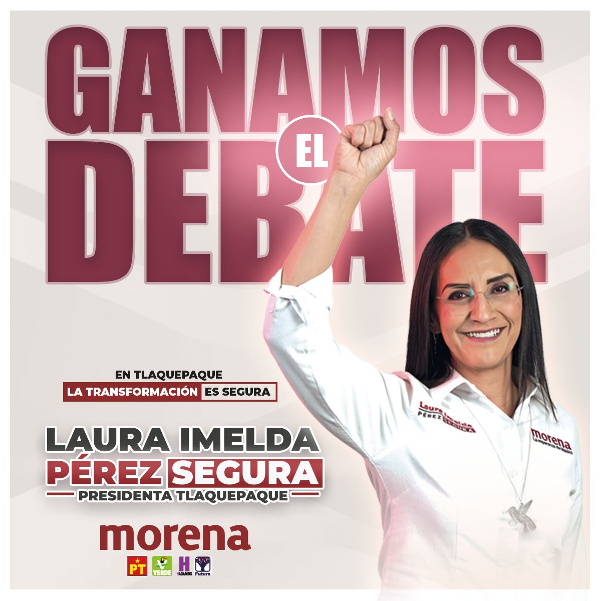 LauraImelPerezS's tweet photo. Hoy se demostró que  ¡ La transformación es SEGURA ! ganamos el debate como ganaremos la elección en Tlaquepaque.

#AmorPorTlaquepaque #LauraImelda #EnCampaña24 https://t.co/qtRMTl2QMu