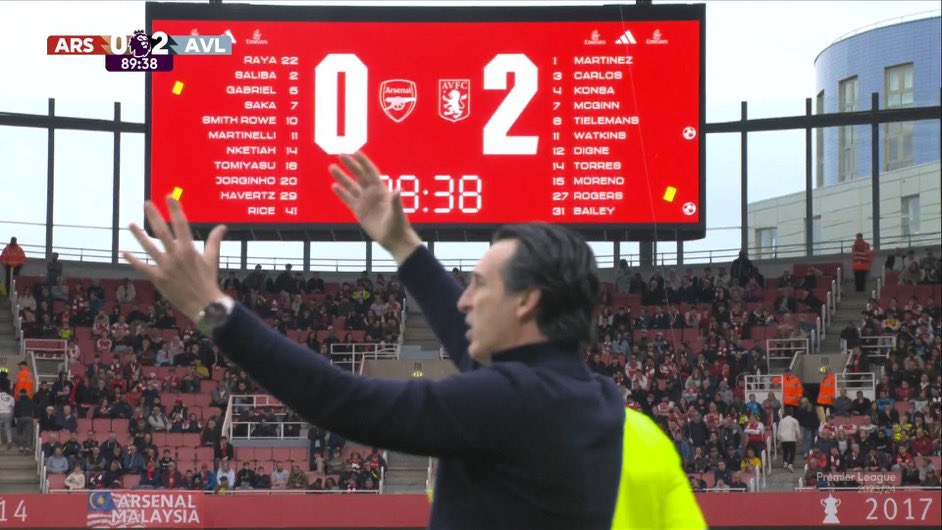 Pendant ce temps à l’Emirates Stadium. 😨 Arsenal a totalement perdu le contrôle du match et risque de s’en mordre les doigts. 🔴⚪️