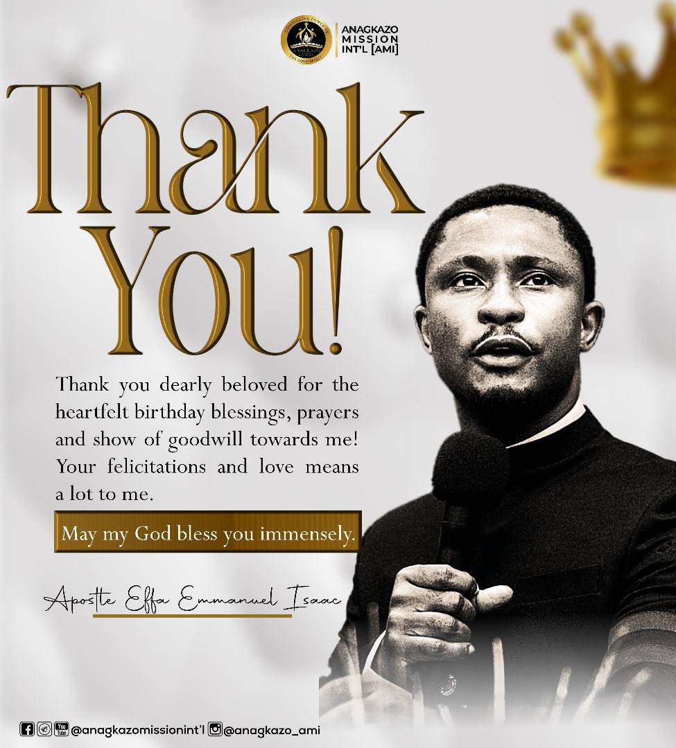 Apostle_Effa's tweet photo. I will like to use this medium to communicate my heartfelt gratitude for your love, your gifts and the show of Goodwill towards me! even as I mark another Birthday

God bless you

#Admin 
#ApostleEffaEmmanuelIsaac https://t.co/Mmj4NPuFtb