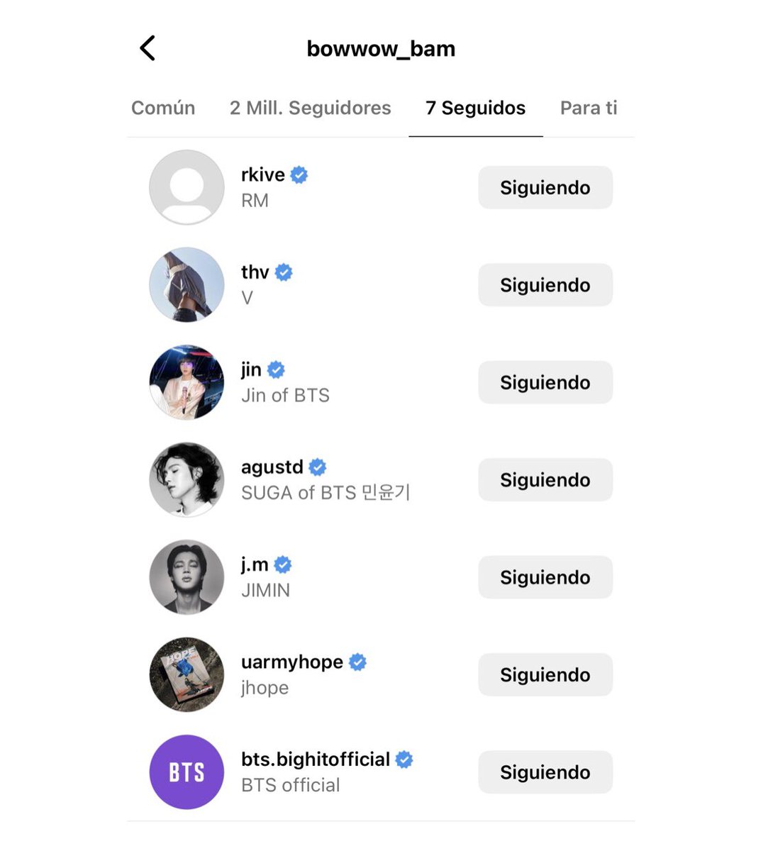 La cuenta de Instagram de Bam, creada por Jungkook, superó los 2 millones de seguidores en menos de un día, siendo la cuenta de una mascota que más rápido alcanza esta cifra.

Además, Bam sigue a todos los miembros de @BTS_twt 💜

Sigan su cuenta en Ig:
🔗 instagram.com/bowwow_bam