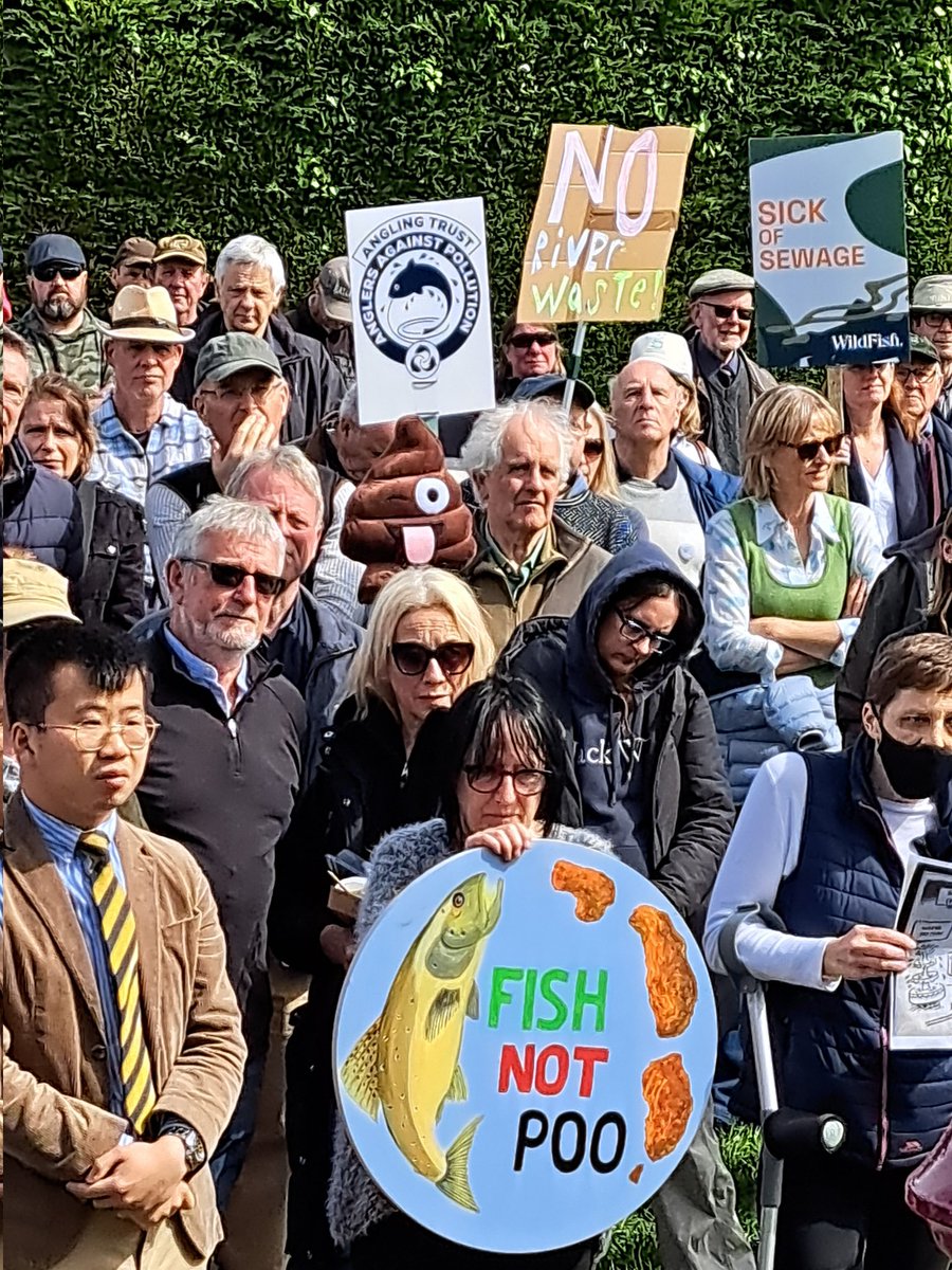A fantastic turn out in Newbury today for the Kennet Catchment River Keepers End Sewage Pollution Protest.
Thanks to angling activist @TheJimMurray for lending his voice & support too.
Our chalk streams, their wildlife & communities deserve better!
#chalkstream