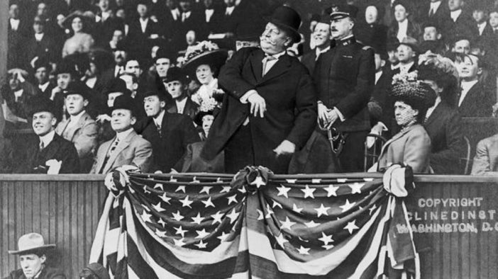 On this date in 1910, President William Howard Taft begins the tradition of throwing out the ceremonial first pitch on Opening Day of the baseball season.
