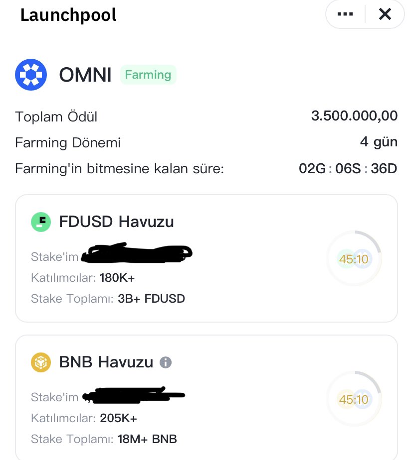 HATIRLATMA $OMNI farm etkinliği hâlâ devam ediyor Toplam ödül 3.500.000$ $OMNI olacak Bnb ve fusd kilitleyerek katılıp AirDrop alabilirsiniz $BNB kilit ödülü %85 $FUSD kilit ödülü %15 şeklinde Gelelim nasıl yapacağınıza aşama aşama görsellerle paylaşacağım Ben boşta olan…