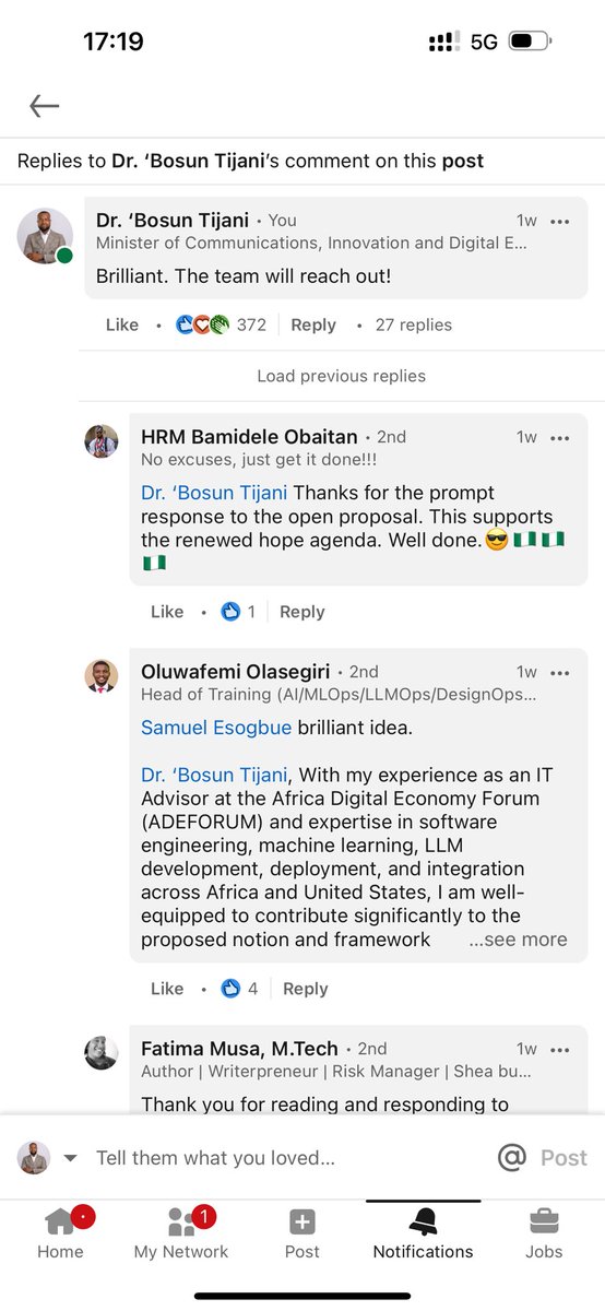 A week ago, @samuelesogbue wrote me the note below on @LinkedIn. Guess what we are launching tomorrow morning to support our National Artificial Intelligence Strategy? We are a blessed nation - many thanks to the amazing builders who pulled this through in a week - @Bunmiajala