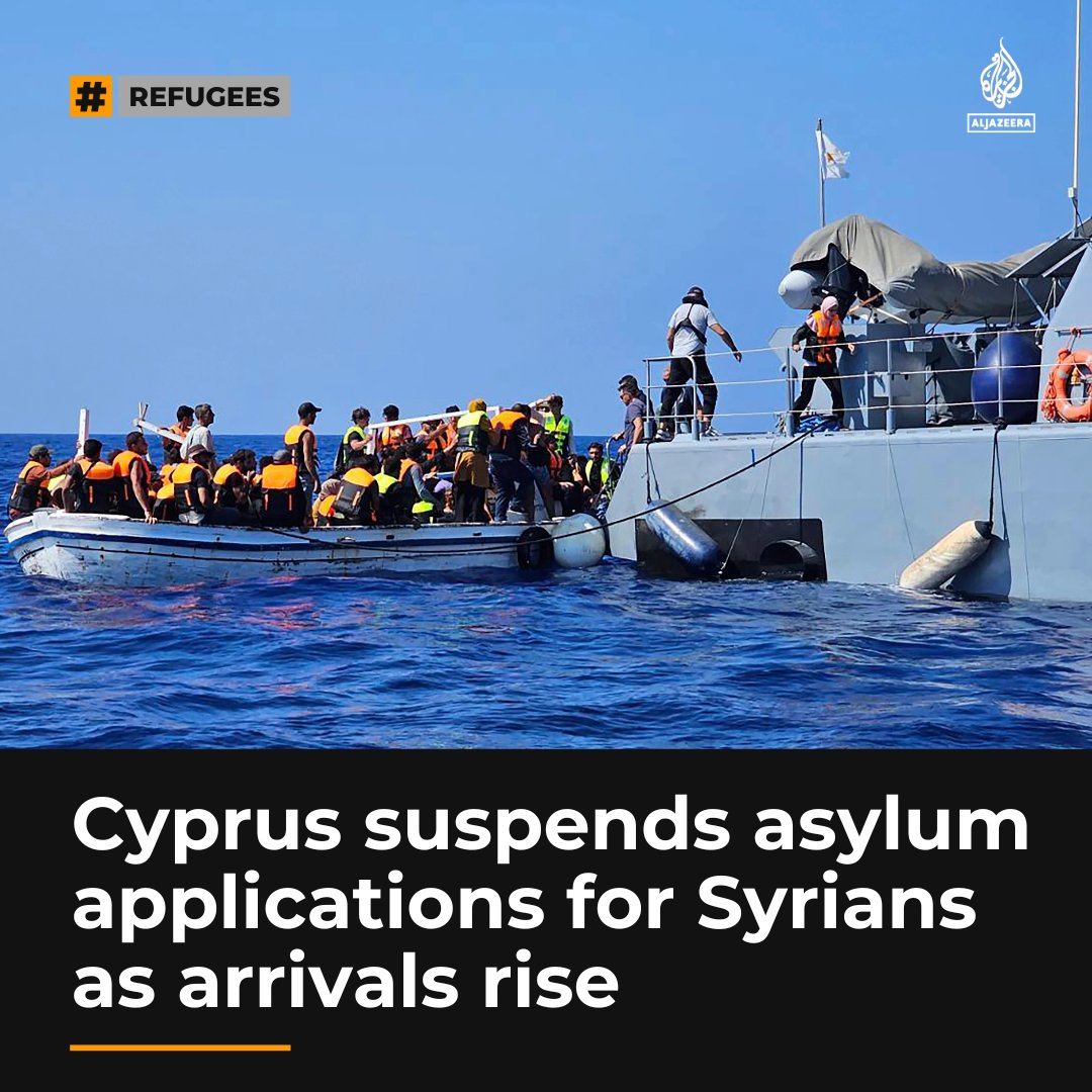 AJEnglish's tweet photo. More than 1,000 people have arrived in Cyprus on boats from Lebanon this month amid deepening tensions in the Middle East https://t.co/v45yRVZbGJ https://t.co/3GQRl0lm8Q