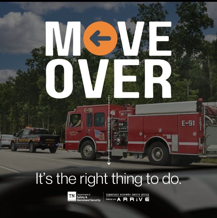 #MoveOver, not just because it’s the law, but because it’s the right thing to do to protect law enforcement and other first responders. 🚒 🚑 🚓🚧 #WorkWithUs