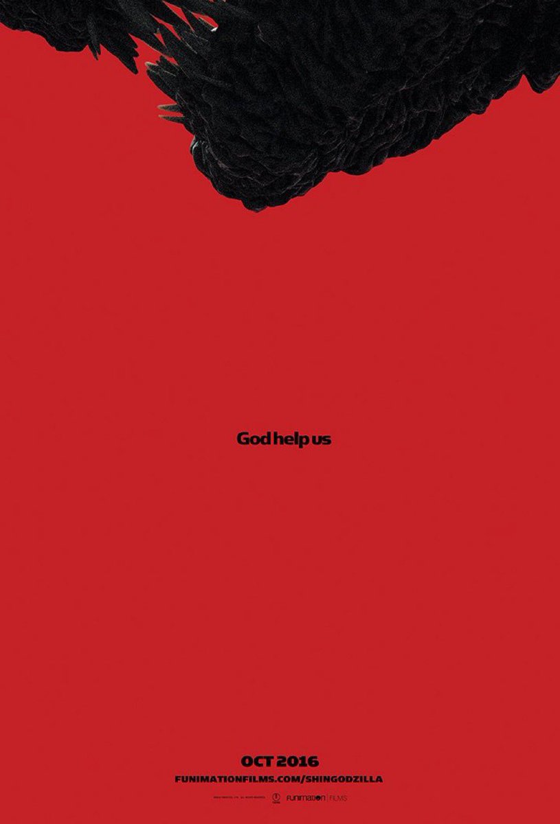 Shoutout to Shin Godzilla for having one of the rawest teaser posters ever created.
Simple, yet impactful.