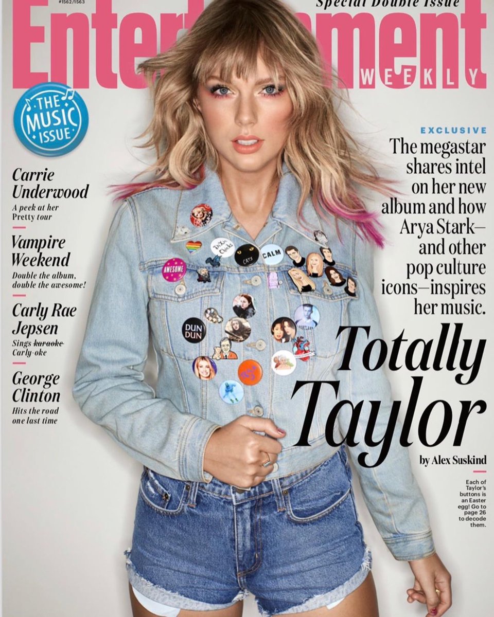 that time taylor swift wore grey’s anatomy buttons for an entertainment magazine cover photoshoot😍