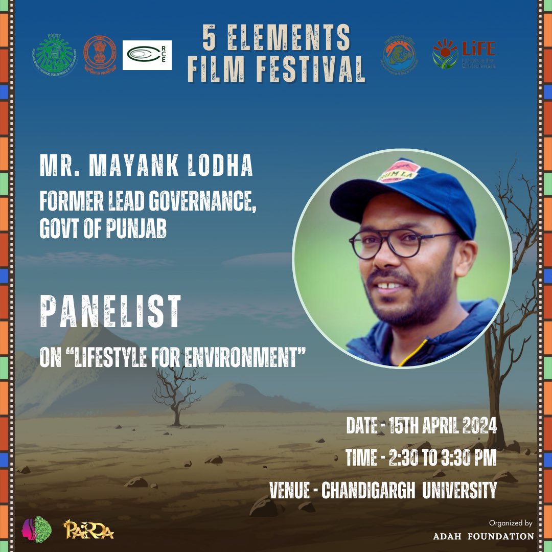 5ElementsFF's tweet photo. PANEL 1:

In-depth discussions and captivating insights from our esteemed panelists at 5 Elements Film Festival @CU_Chd 
Presented by @PSCST_GoP 
Organised by @AdahFoundation 
PARDA
Supported by @moefcc 

#ProPlanetPeople #EnvironmentEducationProgram #MissionLife #5eff https://t.co/p5PVb8FvxN