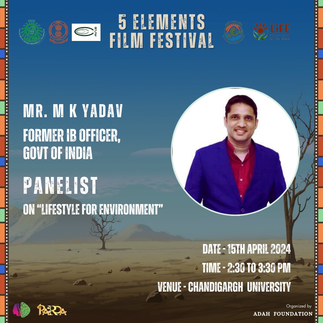 5ElementsFF's tweet photo. PANEL 1:

In-depth discussions and captivating insights from our esteemed panelists at 5 Elements Film Festival @CU_Chd 
Presented by @PSCST_GoP 
Organised by @AdahFoundation 
PARDA
Supported by @moefcc 

#ProPlanetPeople #EnvironmentEducationProgram #MissionLife #5eff https://t.co/p5PVb8FvxN