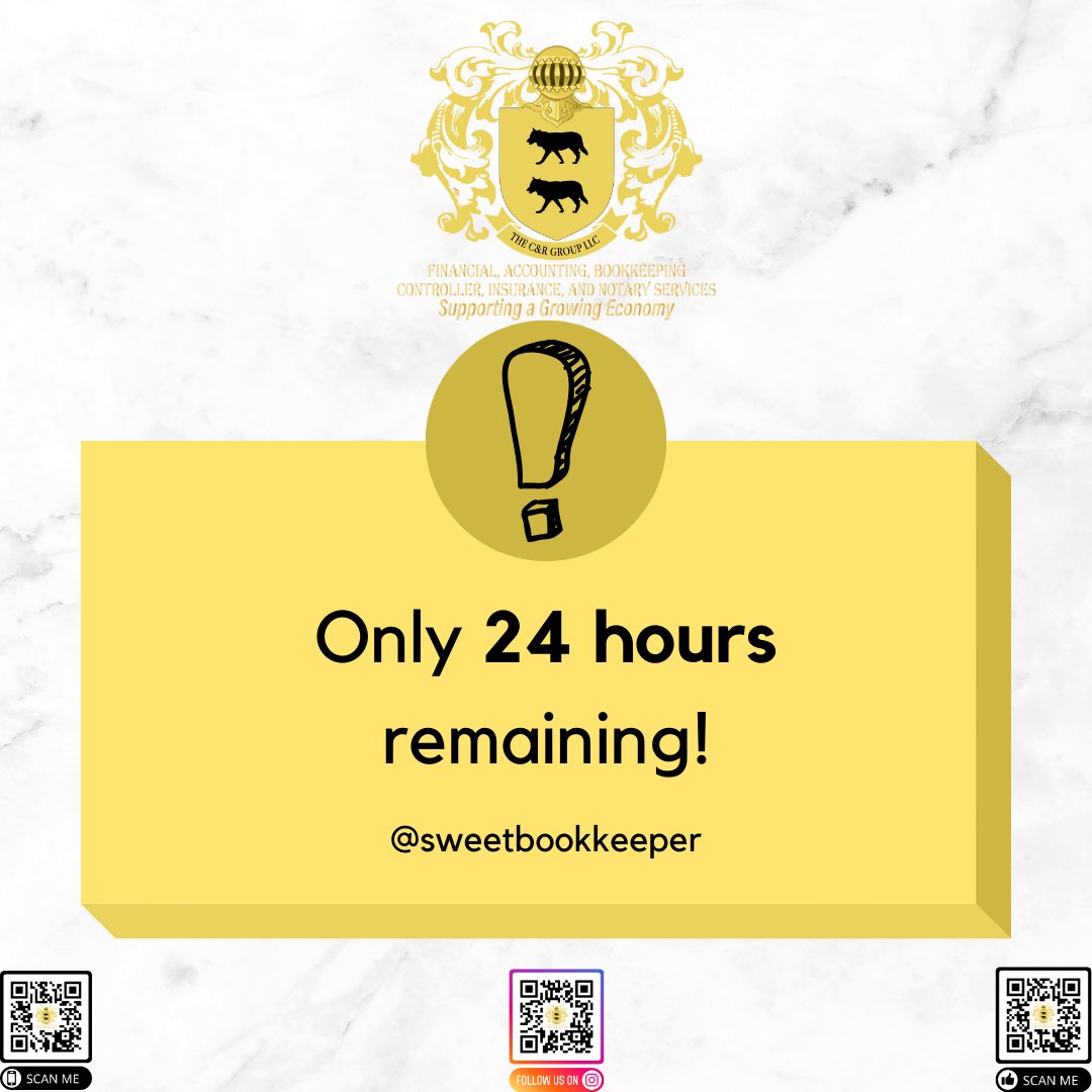 24 hours left!! Are your tax returns filed you? 

#TaxSeason #IncomeTax #TaxReturn #DeadlineReminder #FinancialPlanning'