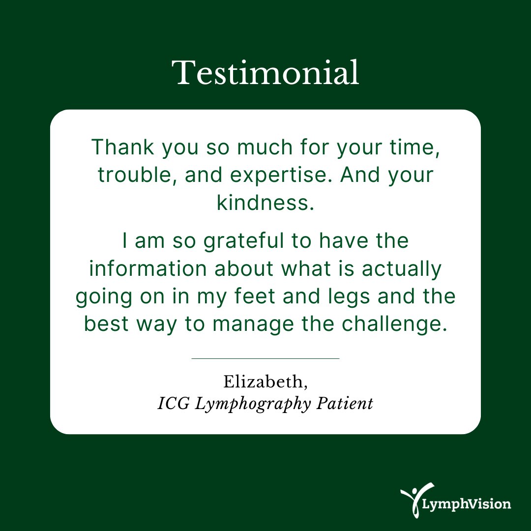LymphVision's tweet image. We are always grateful for the opportunity to make a difference 💚

Here's a heartfelt testimonial from one of our valued patients. Their words inspire us to continue striving for excellence in lymphoedema care.

#testimonialtuesday #patient #patientcare #feedback