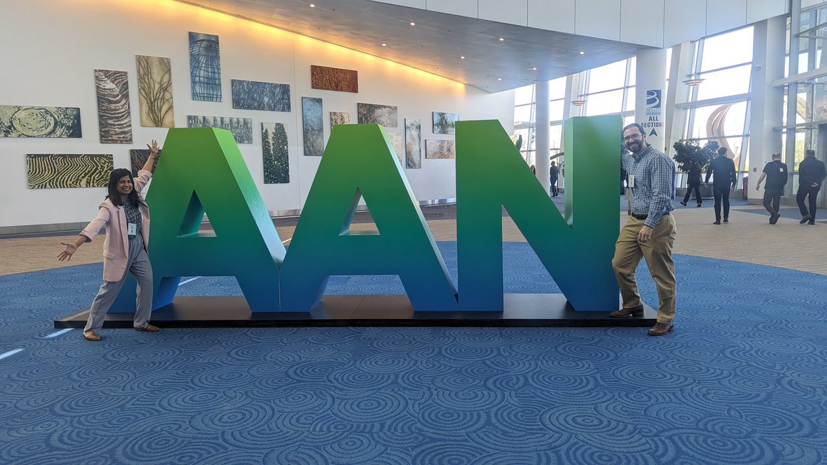 Some of the best parts of AAN are catching up with old friends! @DrKentris was my senior resident, then attending, and now colleague and fellow #MedEd enthusiast.