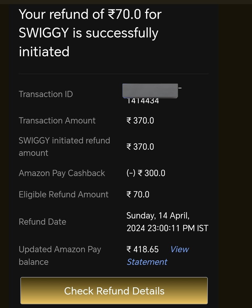 Hasanadka's tweet photo. @DealBeeOfficial Swiggy had deducted ₹300 in the refund!! 😂😂 https://t.co/zSzGYs3qwU