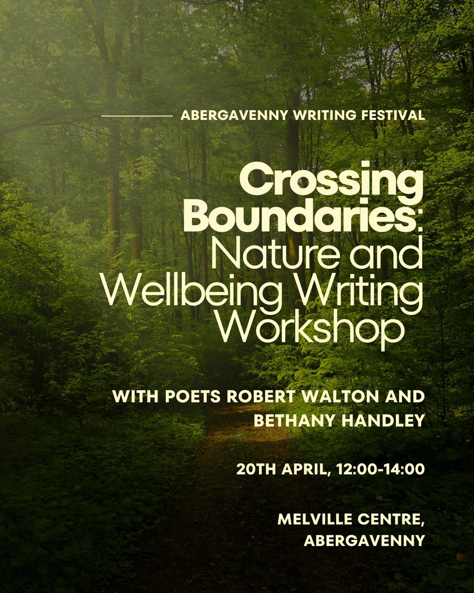 Join poet Bob Walton and I for a creative writing workshop on nature and wellbeing at Abergavenny Writing Festival. 🗓 20th April, 12:00-14:00 Find out more: ticketsource.co.uk/abergavenny-wr…