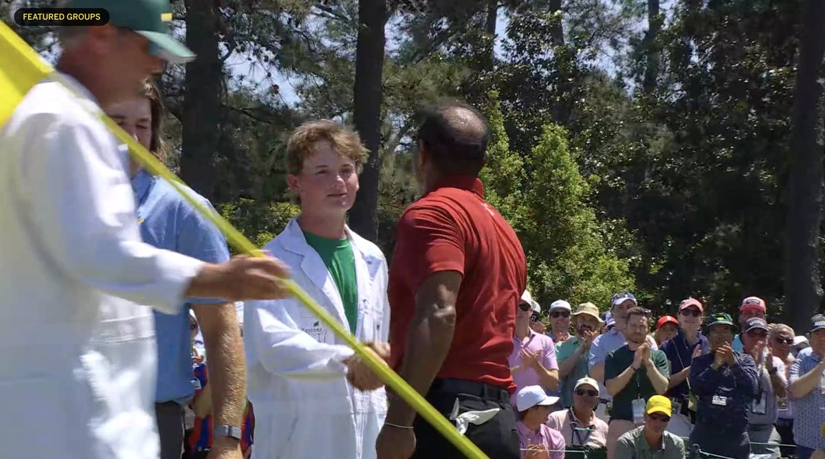 Imagine being this kid. You're 20, played high school golf and some in college golf, and your buddy surprises you by asking you to caddie in the Masters. Insane. Then he makes the cut and is the low am! Wild. All of a sudden you're shaking hands with the best to ever do it in his