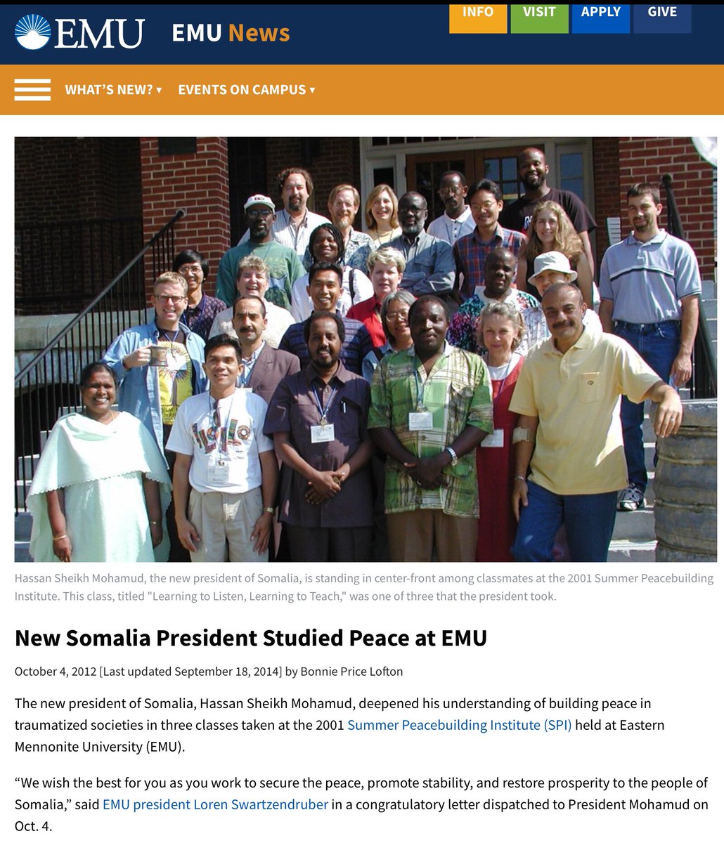 President DR Abdiweli Gaas:
1. Ph.D. in Economics - George Mason University
2. MA in Public Administration - Harvard University
3. MA in Economics - Vanderbilt University

Hassan Guurguurte
1. Eastern Mennonite Christian University
2. UN Peace University

Wax barasho hutu ka ahow