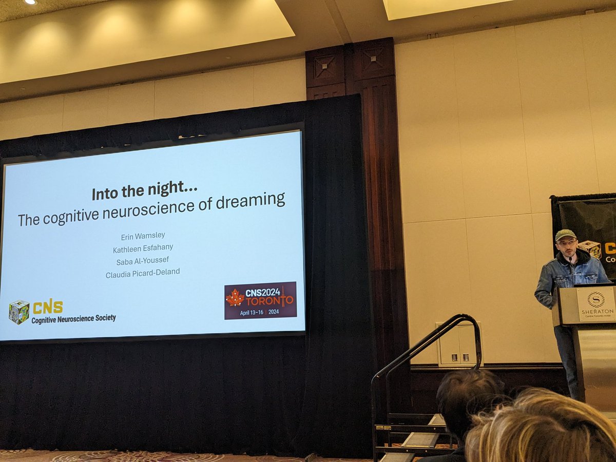 CogNeuroNews's tweet image. &quot;We like to think we live in daylight, but half the work is always dark&quot;
-Remington Mallett kicks off a session on dreaming and cognition with a quote from Ursula K. le Guin
#CNS2024 #scifi #scicomm