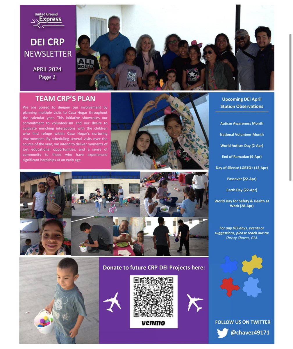 April is also #NationalVolunteerMonth For Easter #TeamCRP✈️ along with Don Morgan went to visit the kids from Casa Hogar in Matamoros, MX. It was a great time. Thank you too all those who donated. @UGESocial