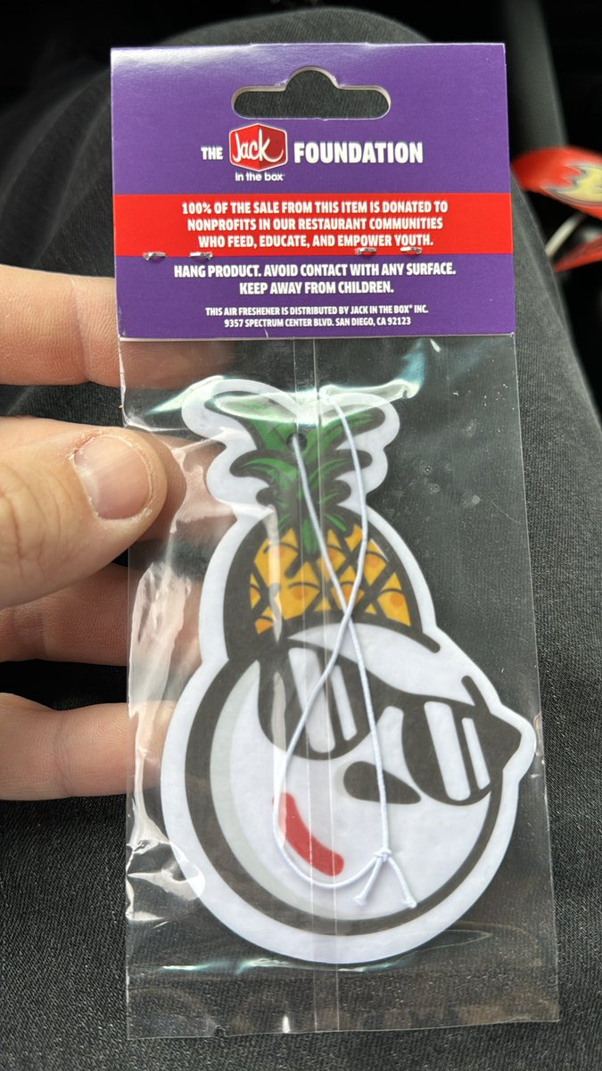 Went through @JackBox drive thru and of course I needed a jack in the box air freshener 🤣 #Jackinthebox