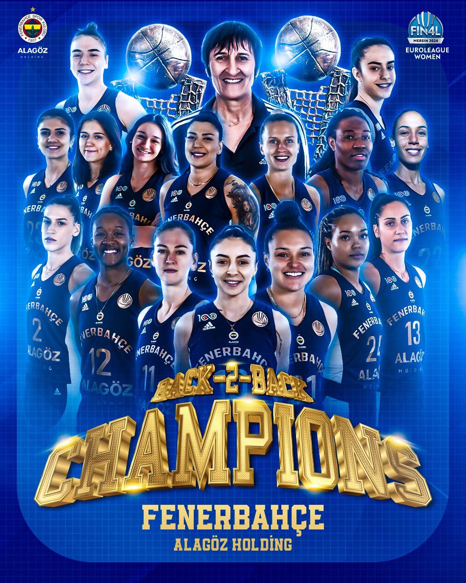 FENERBAHÇE SPOR KULÜBÜ 2023-2024 #EuroLeagueWomen Şampiyonu Fenerbahçe Alagöz Holding! 🏆 💛💙