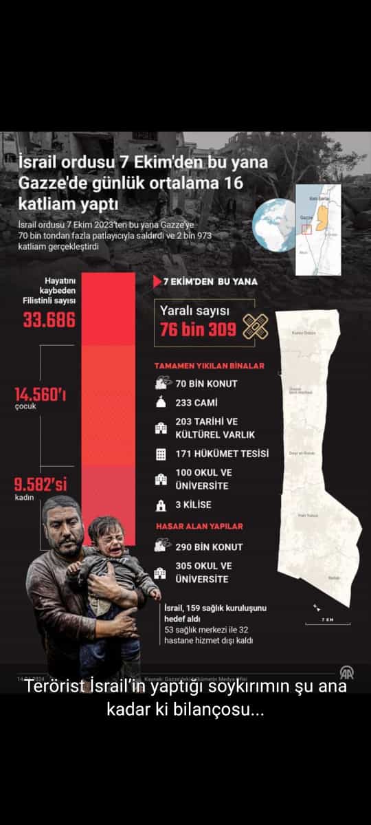 Bİrleşmiş milletler belki bilmiyordur onlara Netanyahu' nun suç listesini gösterelim. 

Maybe the United Nations doesn't know, let's show them Netanyahu's list of crimes.

#SONDAKIKA #FreePalestine