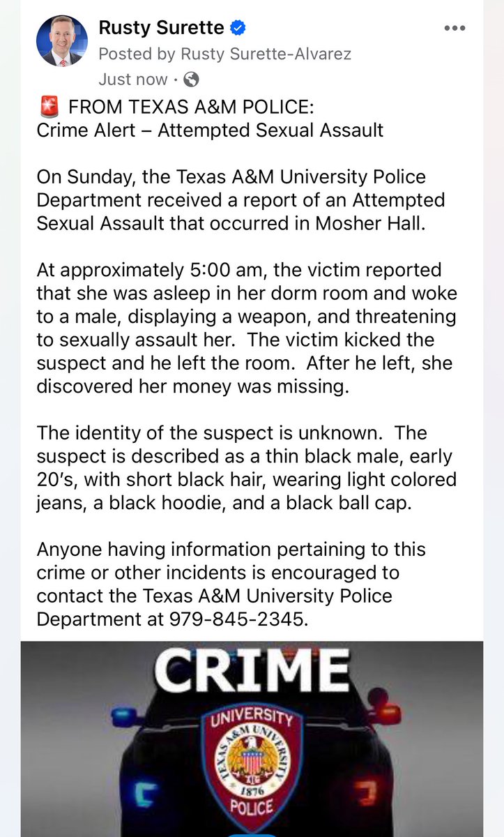 🚨🚨🚨 TEXAS A&M CRIME ALERT