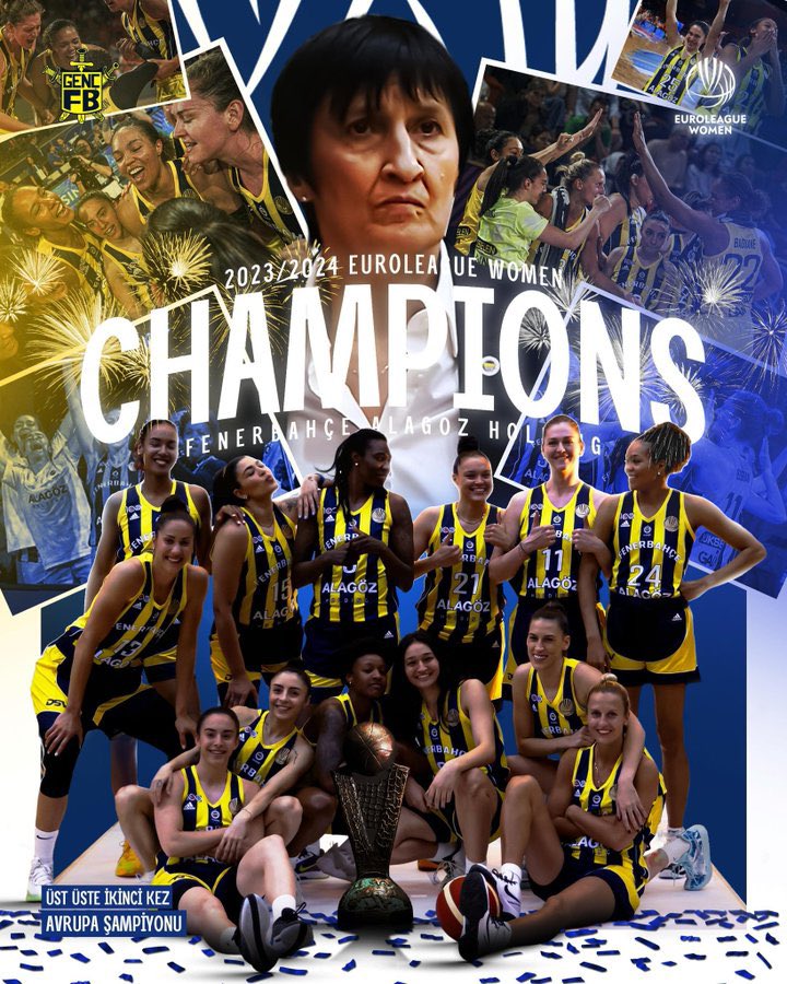 siyahcoraplilar's tweet photo. Fenerbahçe Alagöz Holding, üst üste 2. defa EuroLeague Women Şampiyonu oldu! https://t.co/gvLcjAefUp