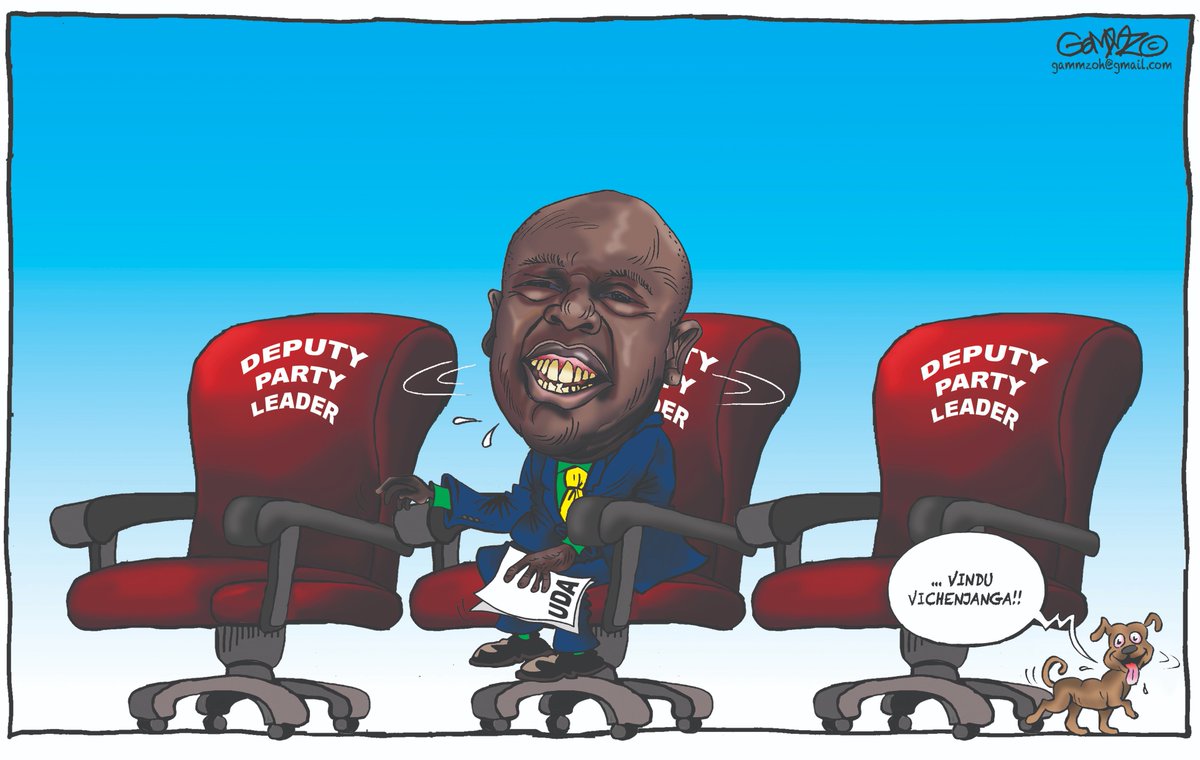 #KenyaKwanza Jitters in UDA as Gachagua camp feels threatened... Cartoon for @StandardKenya @KTNNewsKE @ktnhome_