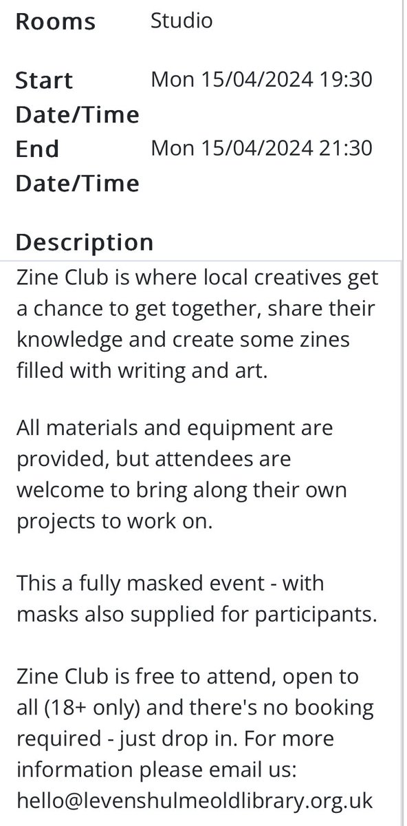 Masked, air filtered zine club is at @LevyOldLibrary in Manchester on the third Monday of every month, run by @burnyourbones.