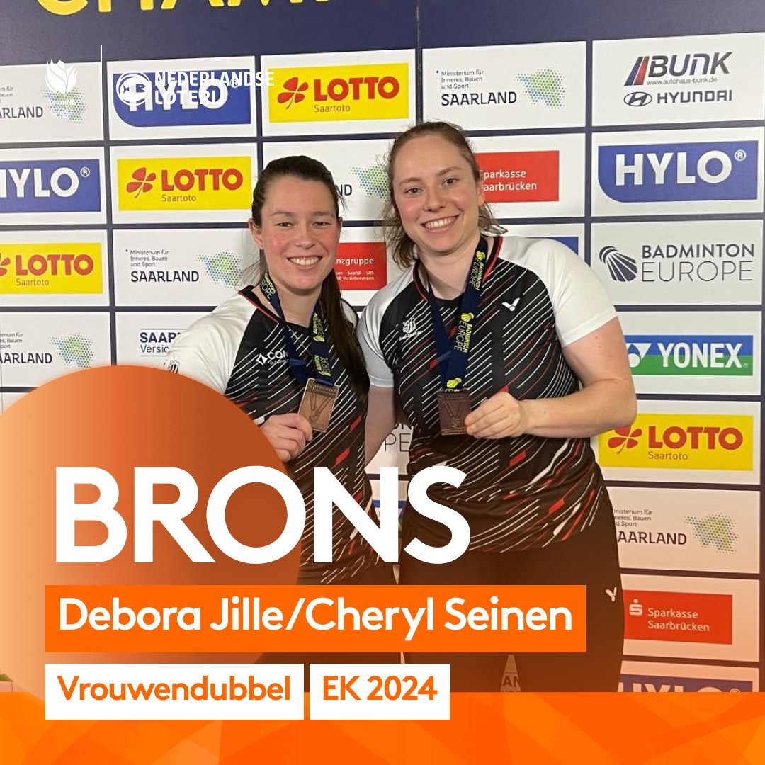 Gefeliciteerd Debora en Cheryl met jullie bronzen medaille! 🥉🧡

#badminton #topbadminton #teamNL #wijzijnbadminton #EK2024

(📷 Badminton Nederland)