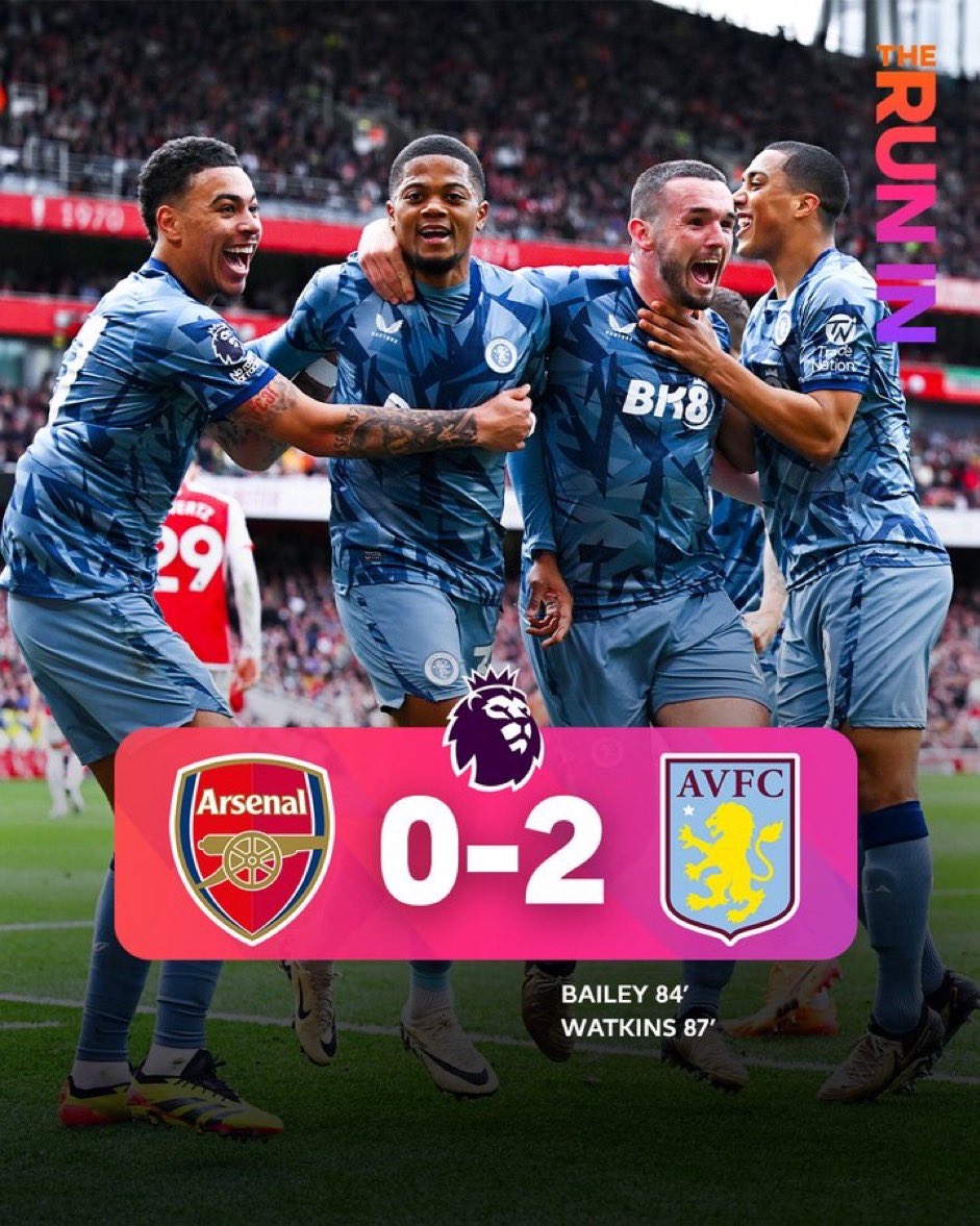 ⏱️ FINI | Arsenal 0-2 Aston Villa Les Gunners se sont inclinés et perdent des points précieux pour le titre. ❌🔴⚪️ #ARSAVL