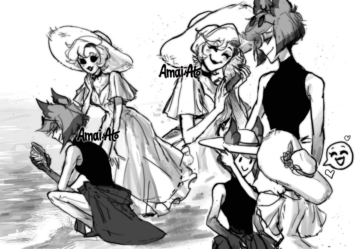 Amai_Ato's tweet photo. I'd love to see them hang out together at the beach🐚
.
#hazbinhotel #HazbinHotelAlastor #HazbinHotelFanart #alastor #rosie https://t.co/3dburn7lQg